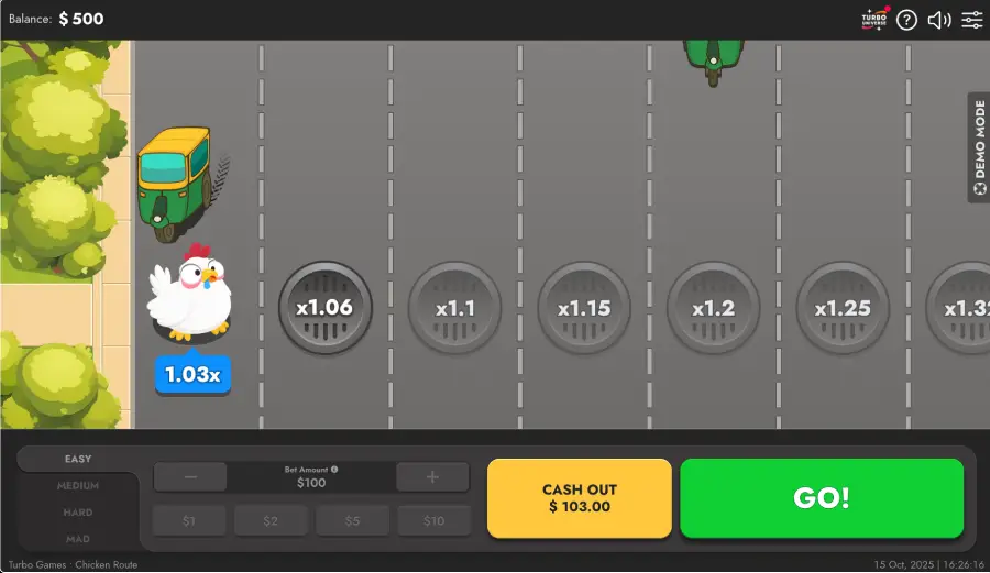 Chicken Route mobile gameplay interface